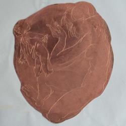 HANS ERNI Matrice originale gravure Mère et enfant