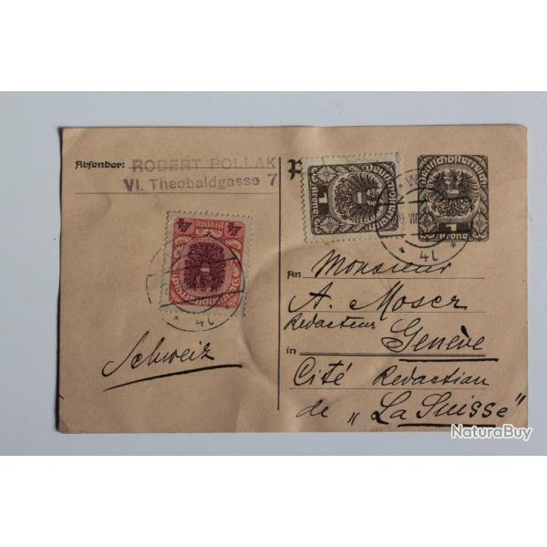 CPA entier Postale Autriche Wien 1921
