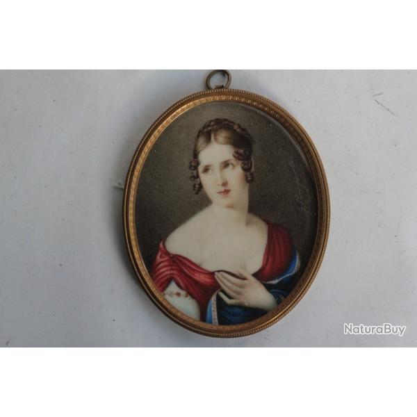 Peinture miniature Pauline Bonaparte d'apr�s Salomon Guillaume Counis