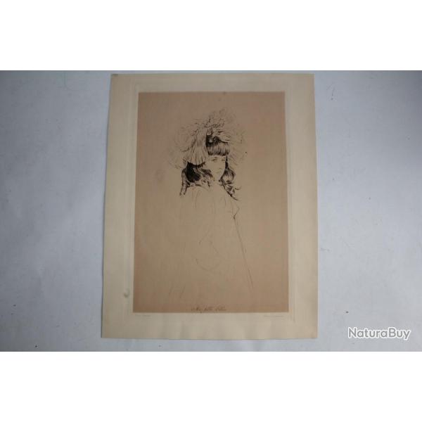Hliogravure Paul Csar HELLEU Ma fille Ellen