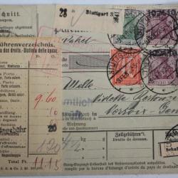 CPA Allemagne avec bordereau des droits Birmelin 1922
