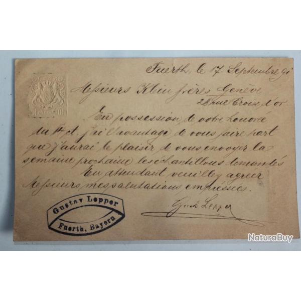 CPA entier postale Allemagne Fuerth Bayern