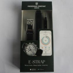 FREDERIQUE CONSTANT Bracelet connect&eacute; e-Strap cuir noir 22 mm montre