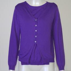 NINA RICCI Gilet Cardigan laine violet L