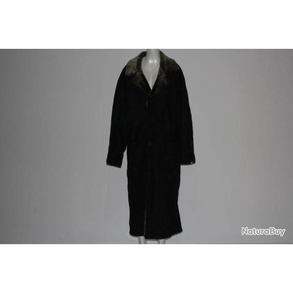 Manteau long cuir d'agneau retourn� N.B. Walton Bruxelles Fourrure T50