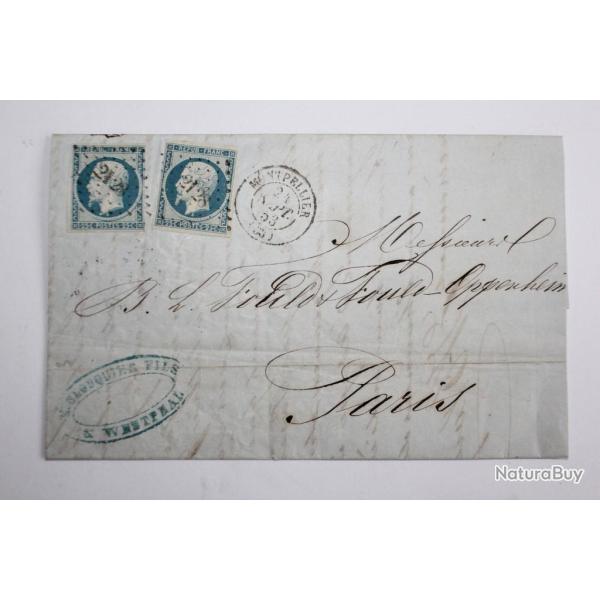 Timbre France Pr�sidence non dentel� 20 c 1853