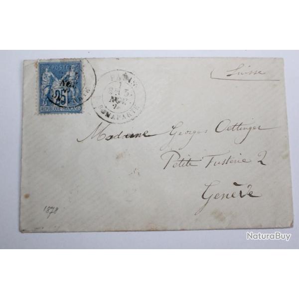 Timbre France type sage 1er �dition 25 cts 1878