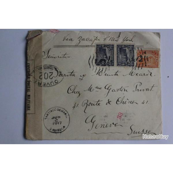 Enveloppe El Salvador cachet Jacinth D.mendez et negociado  1917