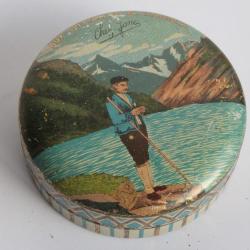 Bo&icirc;te bonbons t&ocirc;le s&eacute;rigraphi&eacute;e Aux sp&eacute;cialit&eacute;s de Cauterez Chez Jane