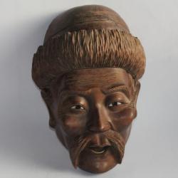 Masque chinois T&ecirc;te bois sculpt&eacute;