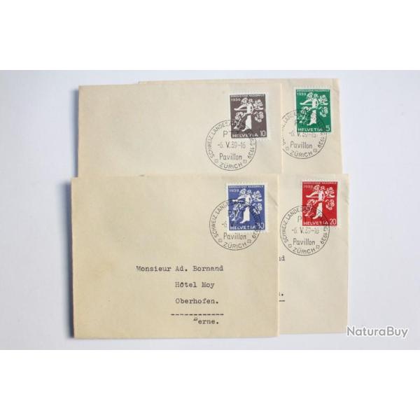 S�rie exposition nationale Suisse de Zurich Italien 1939 Premier jour