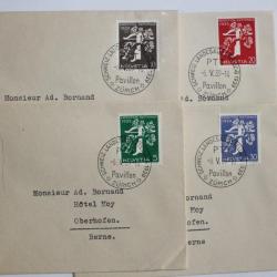 S&eacute;rie exposition nationale Suisse de Zurich Fran&ccedil;ais 1939 Premier jour