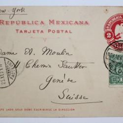 Entier postal Mexique via new york 1901