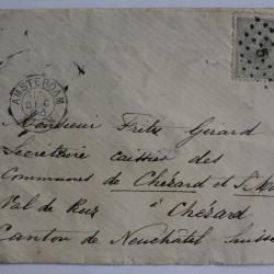 Entier postal Pays-Bas pour la Suisse cachet driebergen 1886