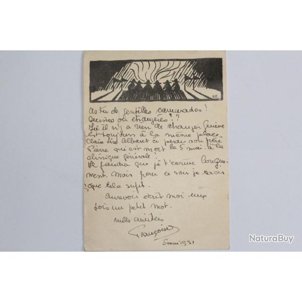 CPA Suisse illustration bois grav� G.E flamme Villegiaturez 1931