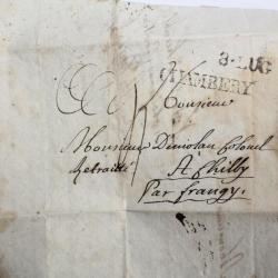 Pli marque postale de Chambery avec cachet 8.LUG 1822