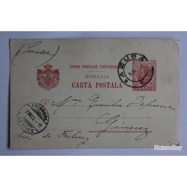 Entier postal Roumanie cachet AZUBA 1904