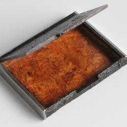 &Eacute;tui &agrave; cigarettes en loupe de bois Art d&eacute;co