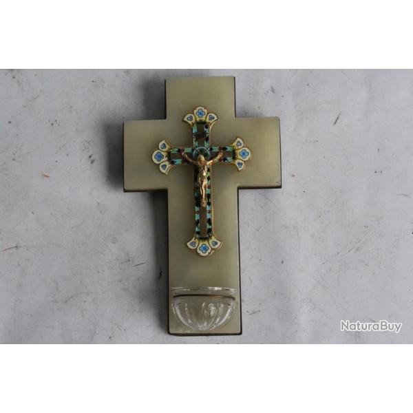 B�nitier �maux cloisonn�s Limoges France XIXe si�cle