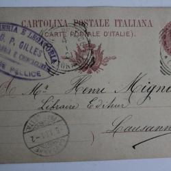 CPA Entier postal Italie 1901 cachet liberia e legatoria