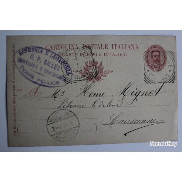 CPA Entier postal Italie 1901 cachet liberia e legatoria