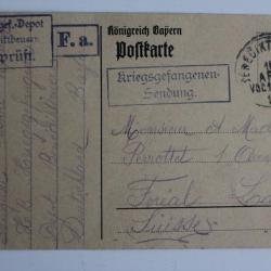 CPA Poftkarte Allemagne kriegsgefangenen-Sendung 1916