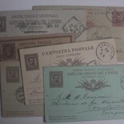 Lot 6 entiers postaux Italie 1886-1926