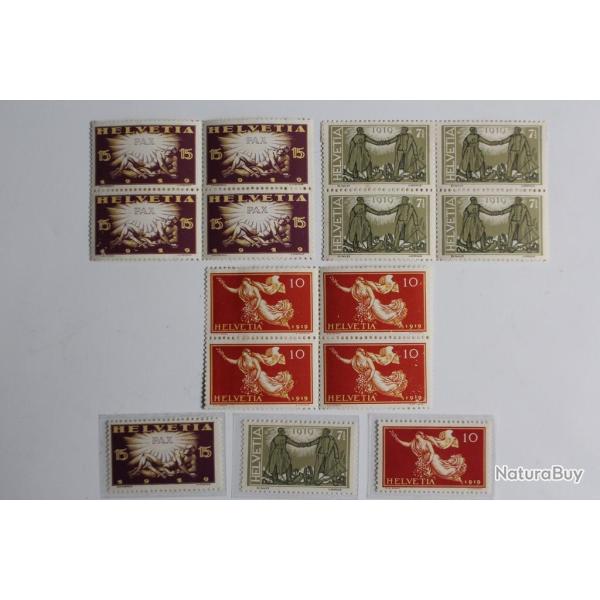 Timbres Suisse pour la paix bloc 4x s�rie 1919