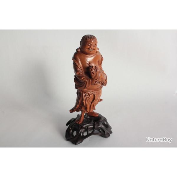 Sculpture Okimono bois p�cheur Japon Japon