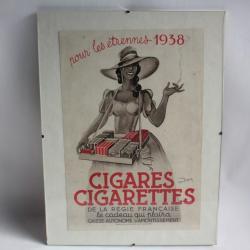 Affiche publicitaire cigarettes de la r&eacute;gie fran&ccedil;aise 1938