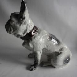 Ancien Chien Bouledogue terre cuite Bavent Normandie