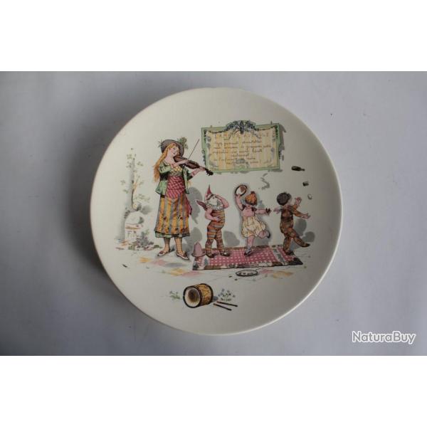 Assiette parlante Sarreguemines l'amour aveugle Froment