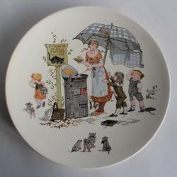 Assiette parlante Sarreguemines enfants chats Froment