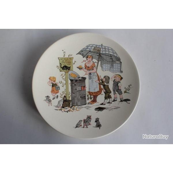 Assiette parlante Sarreguemines enfants chats Froment