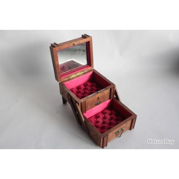 Bo�te bijoux bois Art populaire Suisse Brienz Edelweiss