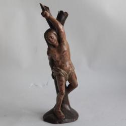 Sculpture Saint S&eacute;bastien bois polychrome Espagne XVIIIe si&egrave;cle