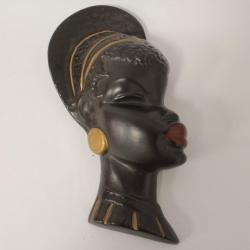 Masque murale c&eacute;ramique femme africaine