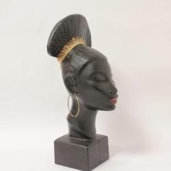 Sculpture c&eacute;ramique buste femme africaine Alex 188