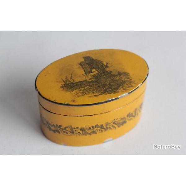 Petite boite t�le lithographie Bateaux XIXe si�cle