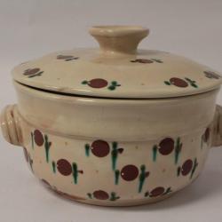 Plat couvert poterie Pommes Steiner Kiesen Suisse Art populaire