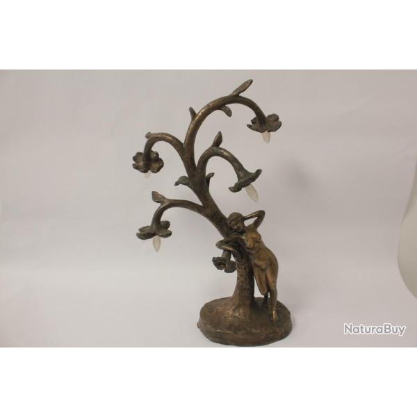 Lampe Femme nue bronze Prachaud Art Nouveau