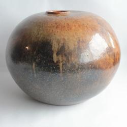 Grand vase boule c&eacute;ramique &eacute;maill&eacute;e Rheinfelden Arnold Zahner Suisse