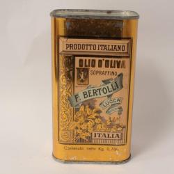 Boite t&ocirc;le Huile d'olive Olio d'Oliva F. Bertoli Lucca Toscana Italie