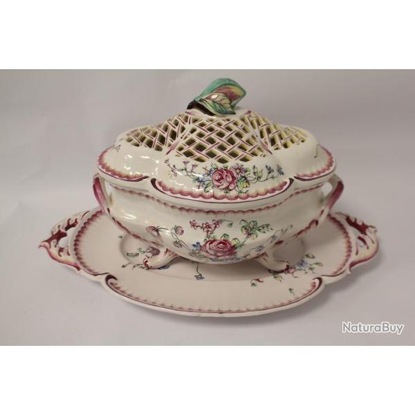 Soupi�re ajour�e fa�ence Marseille Veuve Perrin