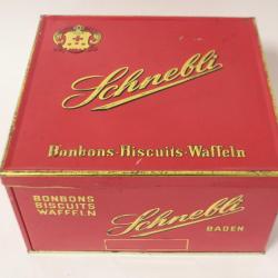Bo&icirc;te t&ocirc;le lithographi&eacute;e gaufrettes Waffeln Schnebli Suisse