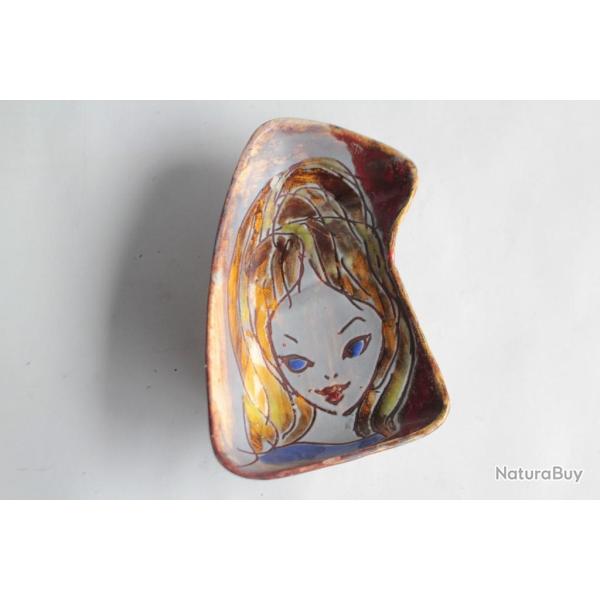 Fernande Kohler Coupelle tripode c�ramique Vallauris