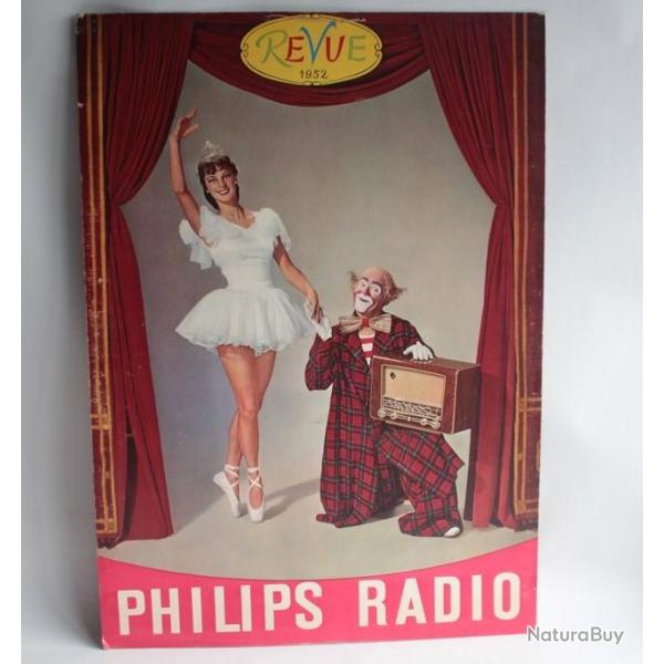 Affiche cartonn�e publicit� Philips Radio revue 1952