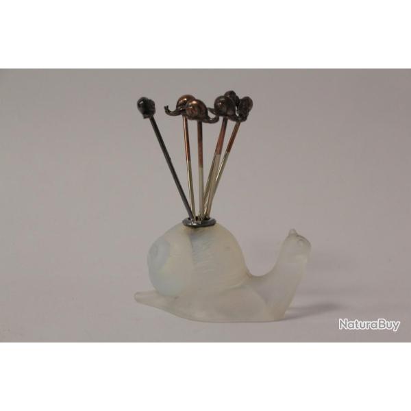 SABINO Porte-piques � escargot verre opalescent