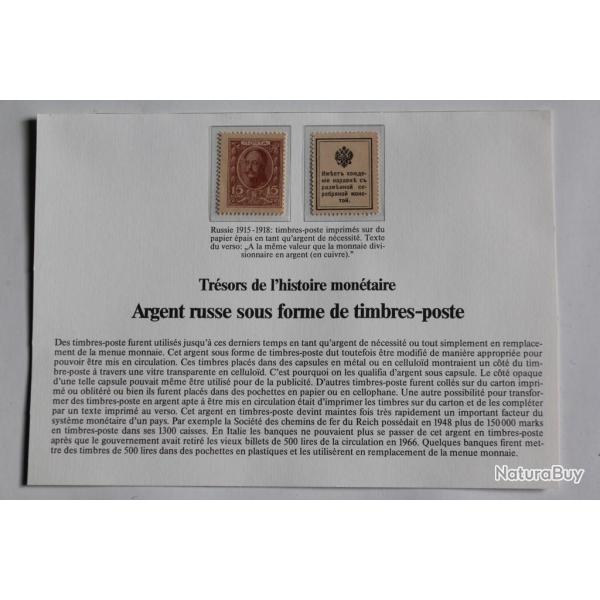 Timbres-poste 15 Kopeks Argent de n�cessit� Russie 1915-1918