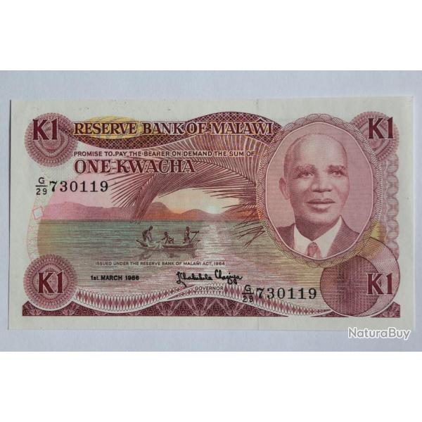 Billet 1 Kwacha Malawi 1986 neuf
